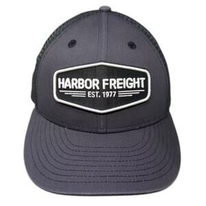 Harbor Freight Trucker Hat Gray Black One Size Snapback Mesh Adjustable Patch